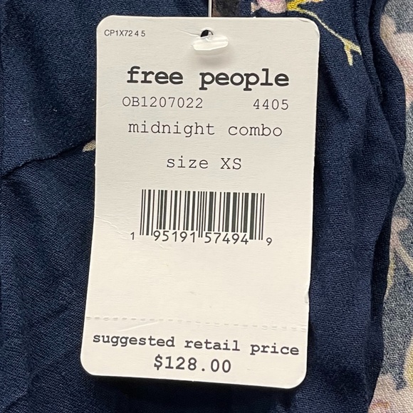 Free People Tate Floral Print Mock Neck Bell Sleev - Picture 6 of 8